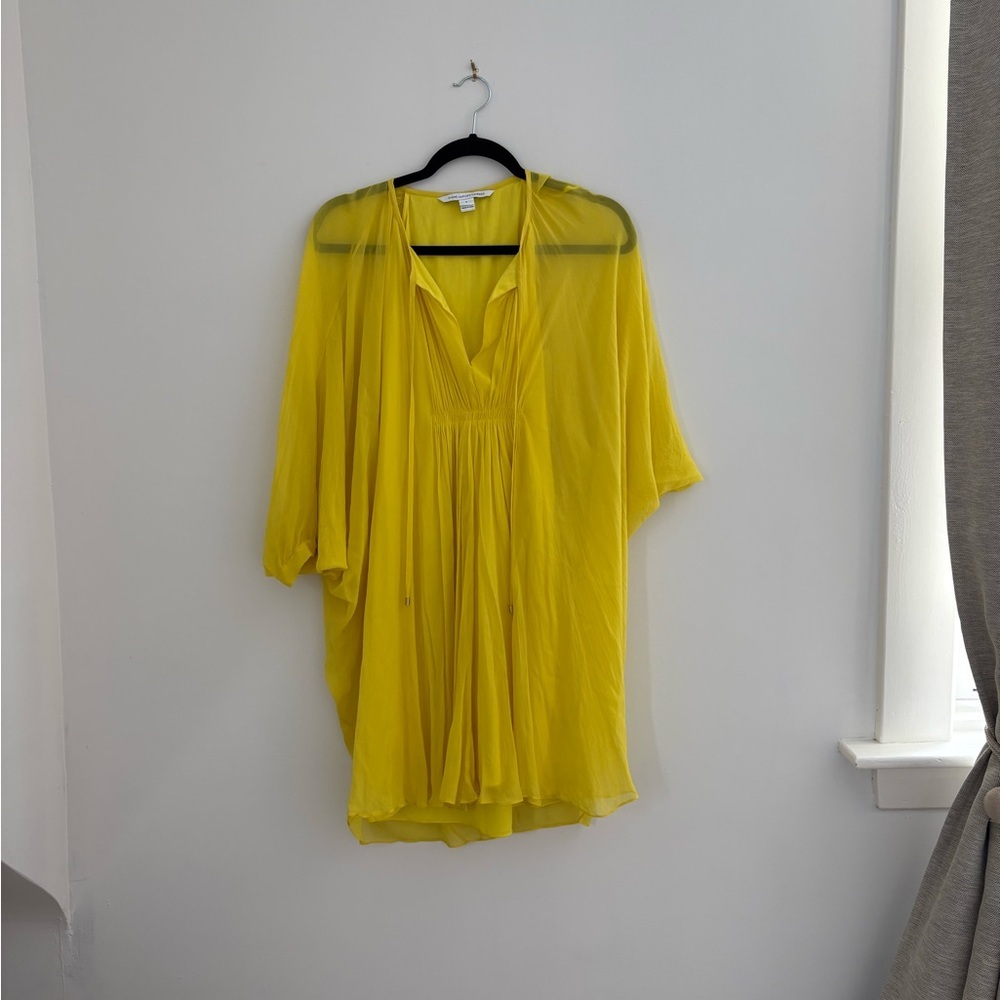 Diane Von Furstenberg New Fleurette Dress Yellow Silk - Size 0